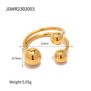 18K Gold Plated Stainless Steel Ring with Braided Design - Unique Jewelry for Women - wallojewerly 