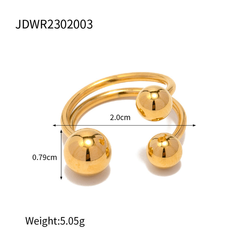 18K Gold Plated Stainless Steel Ring with Braided Design - Unique Jewelry for Women - wallojewerly 