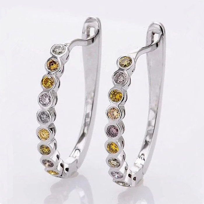 Ear clip earrings multi-color zircon earrings for women
