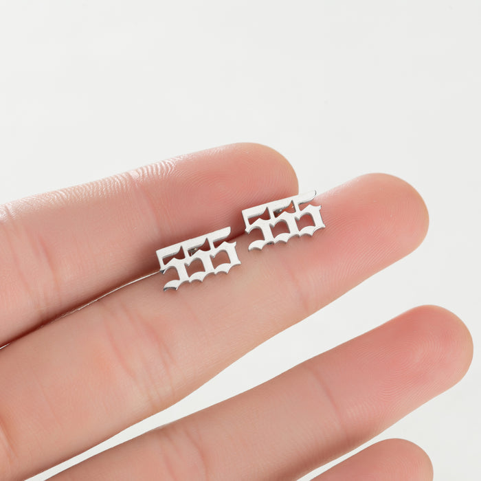 Number Combination Stainless Steel Stud Earrings - Customizable and Stylish Jewelry