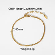 Fashionable Cuban Link Anklet - Gold Plated 316L Stainless Steel Hip-Hop Jewelry for Women - wallojewerly 