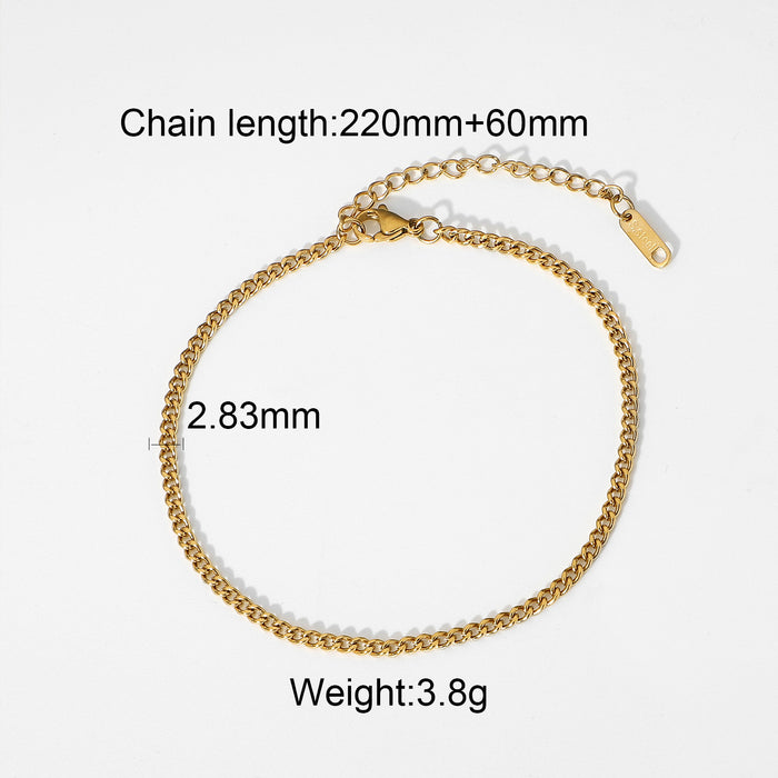 Fashionable Cuban Link Anklet - Gold Plated 316L Stainless Steel Hip-Hop Jewelry for Women