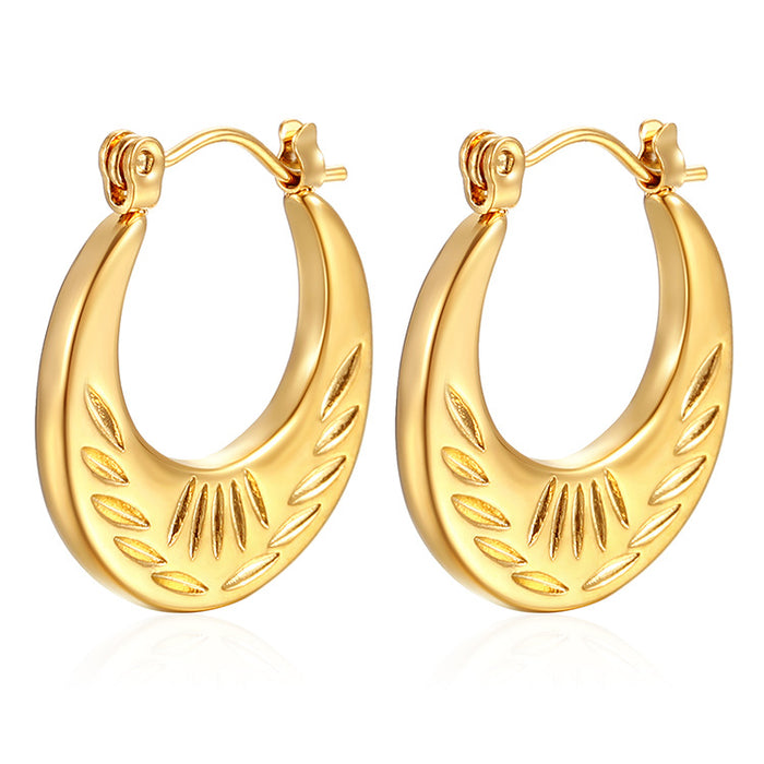 Simple stainless steel 18K gold plated light luxury earrings trendy women's earrings