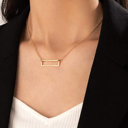 Geometric Chain Necklace - Minimalist Hip-Hop Style with Simple Line Design