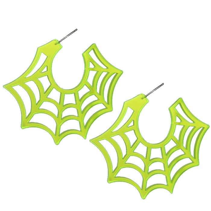 Halloween Spider Web Earrings with Punk and Fluorescent Colors