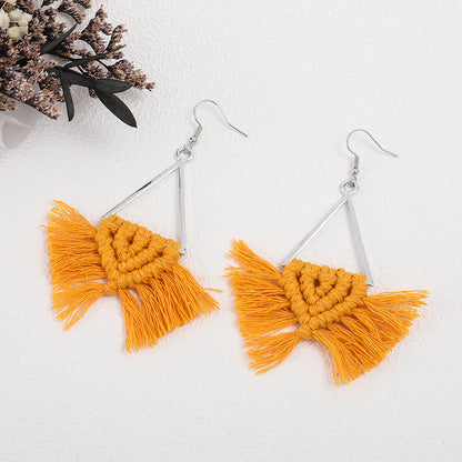 Handwoven Bohemian Tassel Earrings for Simple Ethnic Style