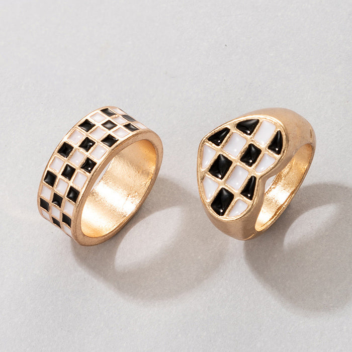 Black and white chess snake-shaped oil drip ring 2-piece set