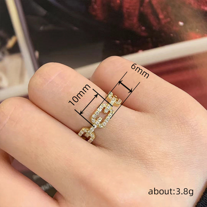 Chain simple style ring for women, cool style all-match ring