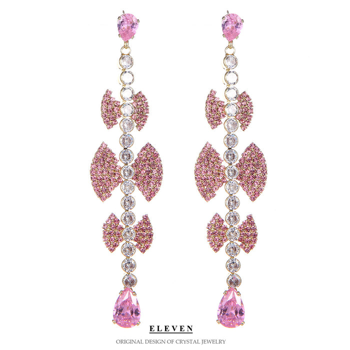 Luxurious Vintage Bowknot Earrings - Long Tassel Jewelry for a Stylish Look