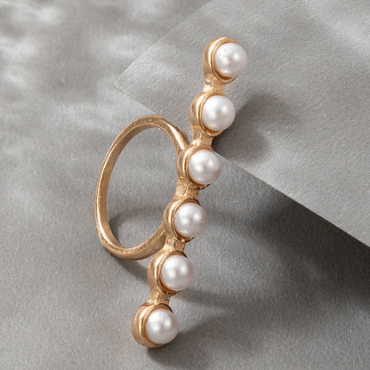 Simple pearl horizontal single ring