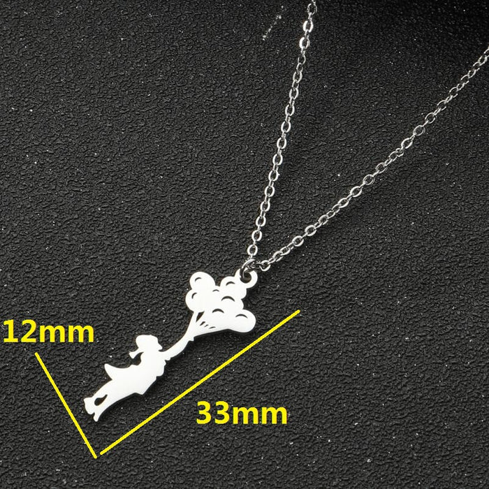 Eyelash cat mushroom balloon pendant necklace, Christmas tree elephant fashion clavicle chain wholesale