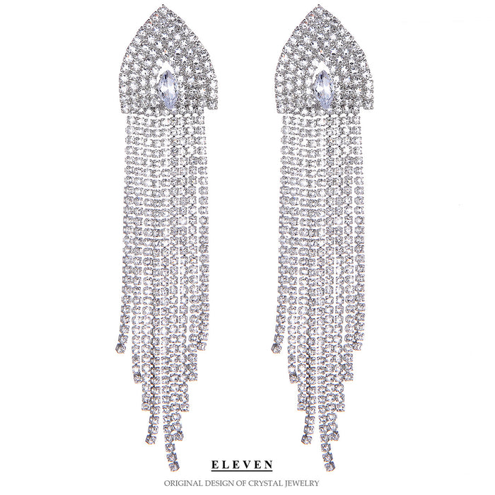 Luxury Micro Inlay Zircon Earrings - S925 Silver Tassel Dangles for a Sophisticated Look