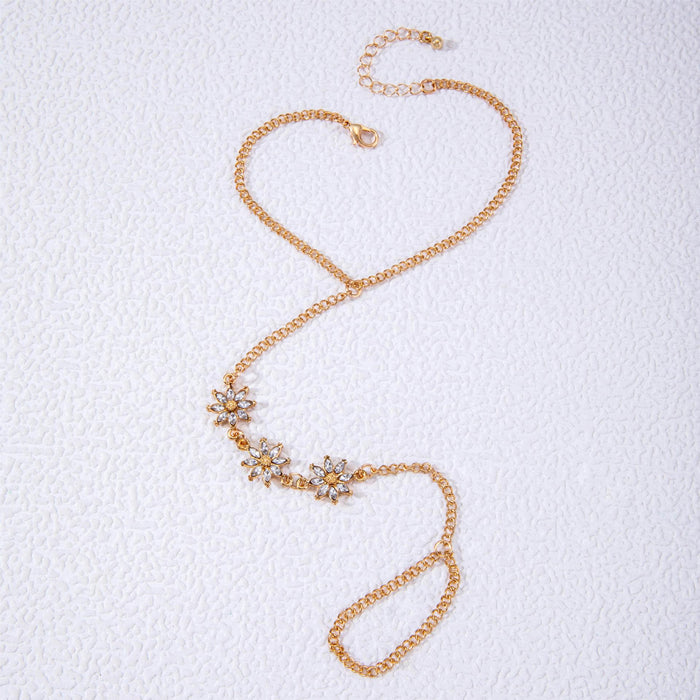 Chic Rhinestone Heart Anklet Set – Multi-Layer Chains for a Trendy Look