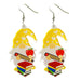 Teachers gift school student start of school apple book pencil acrylic earrings - wallojewerly 