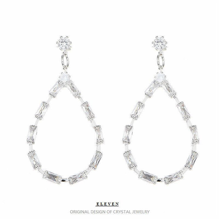 Exaggerated Rhinestone Hoop Earrings - Elegant Circular Jewelry for Women