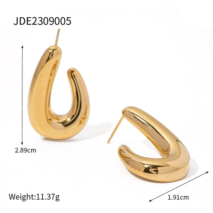 Titanium Steel Hoop Earrings - 2023 New High-End Spiral Stud Earrings for Women