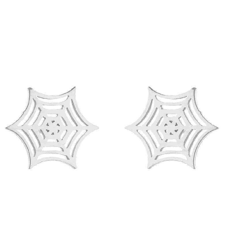 Irregular spider web earrings, creative fashion simple niche design Gothic Halloween jewelry wholesale