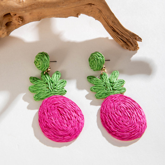 Bohemian pineapple earrings beach holiday style fresh fruit earrings