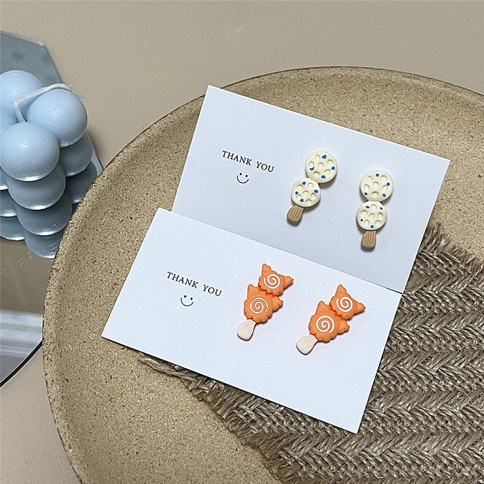 Oden string earrings creative food play cartoon earrings student style