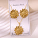 Wholesale 304 stainless steel hydraulic gold-plated earrings and necklace sets - wallojewerly 