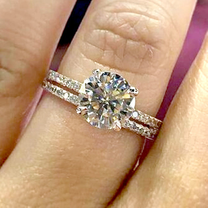 Imitation Moissanite Ring Micro-inlaid Couple Wedding Ring