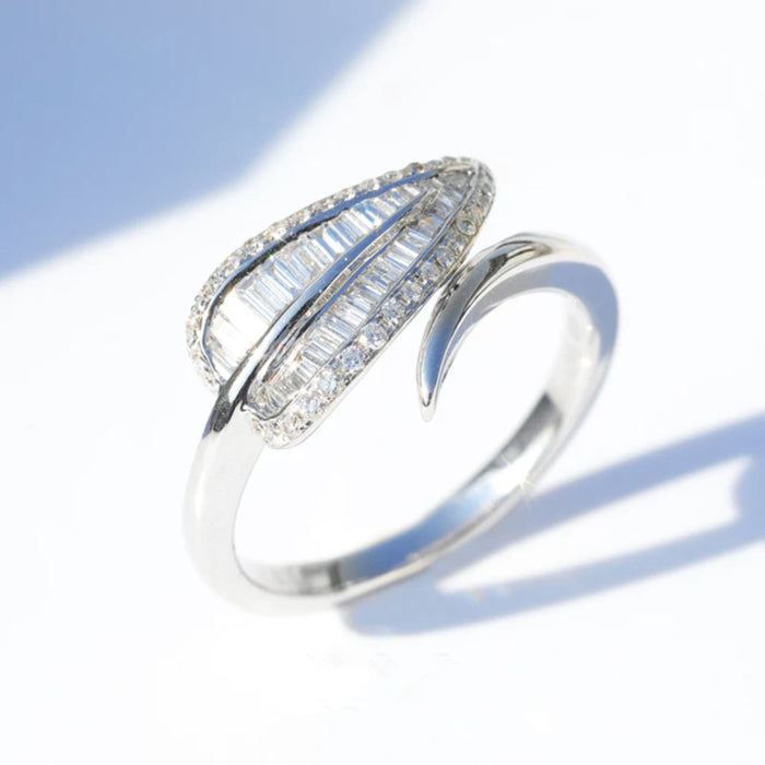 Leaf ring women's cool style light luxury open ring
