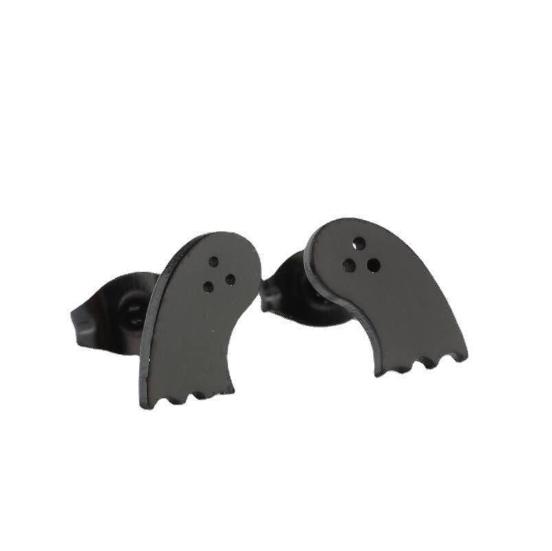 Ghost and Dinosaur Stainless Steel Earrings - 18K Gold Plated Halloween Jewelry