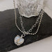 Alloy Heart Silver Micro Set Zircon Necklace