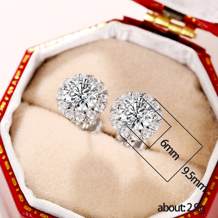 Flower Jewelry Set Zircon Ring Gift Earrings