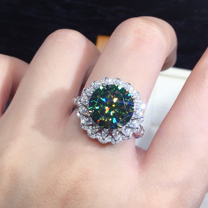 Imitation Maldives blue zircon ring fire ring