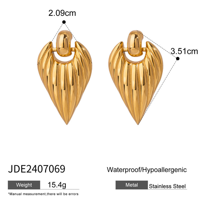 Stainless steel heart earrings 18K gold-plated earrings titanium steel