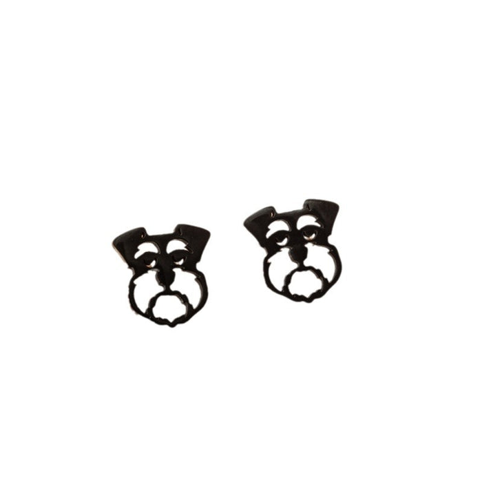 Dog Head Stainless Steel Stud Earrings - Cute and Playful Animal Jewelry