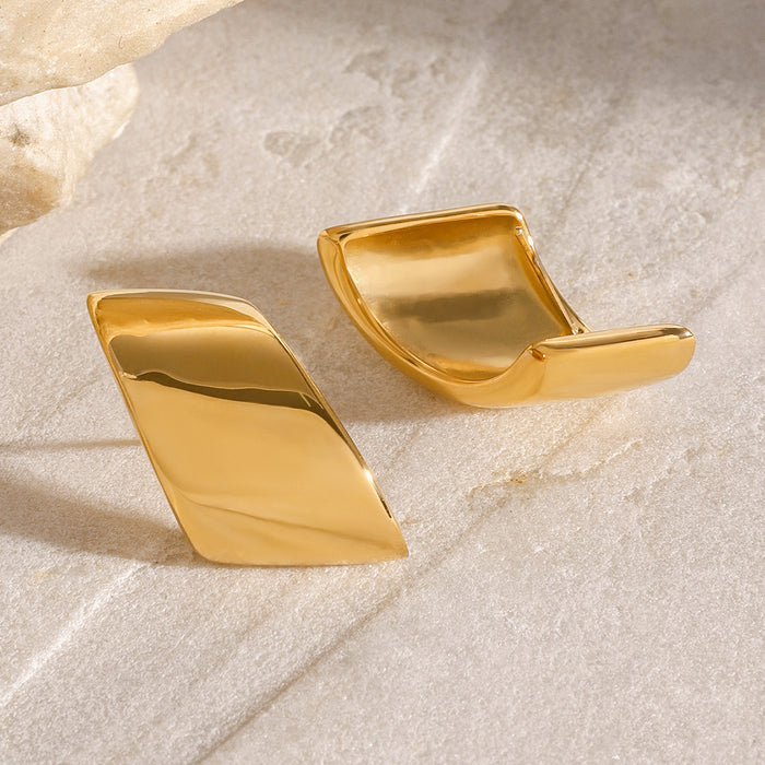 18k gold plated geometric earrings, versatile and simple commuting style