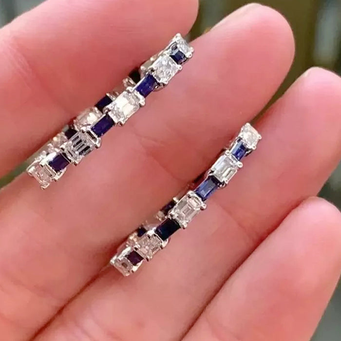 Colorful zircon ear clips retro earrings for women