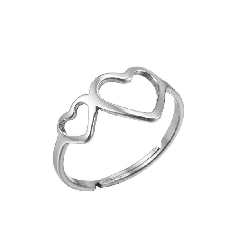 Japanese and Korean geometric love couple ring, stainless steel hollow open ring wholesale