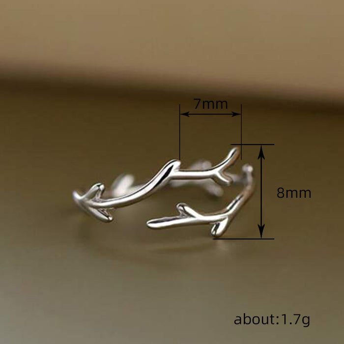 Simple tree branch single ring for women