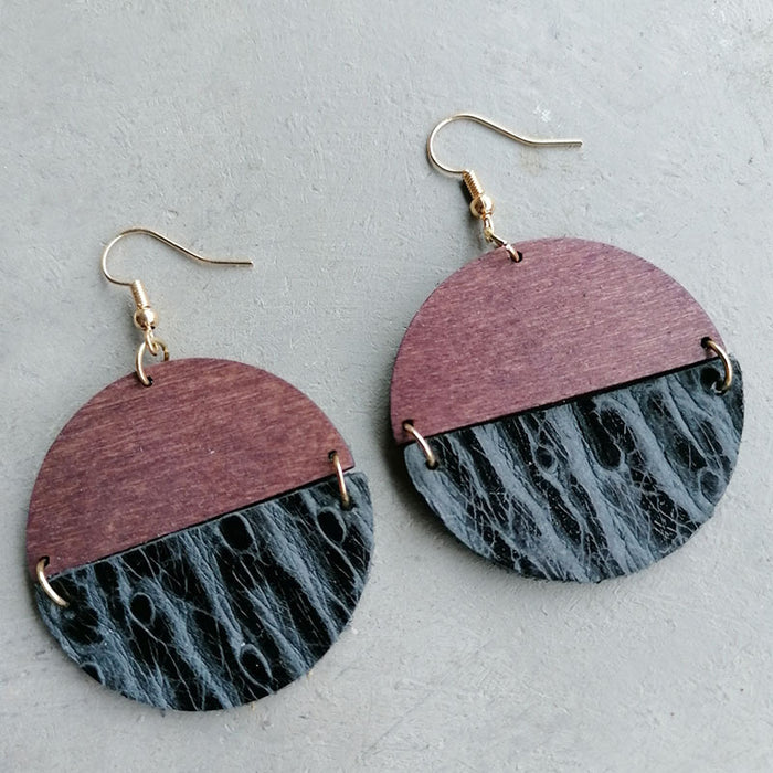 Wooden textured earrings