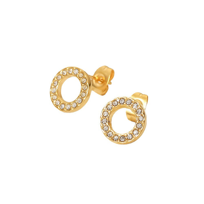 18K Gold Plated Stainless Steel Wavy Square Stud Earrings - Unique High-End Jewelry