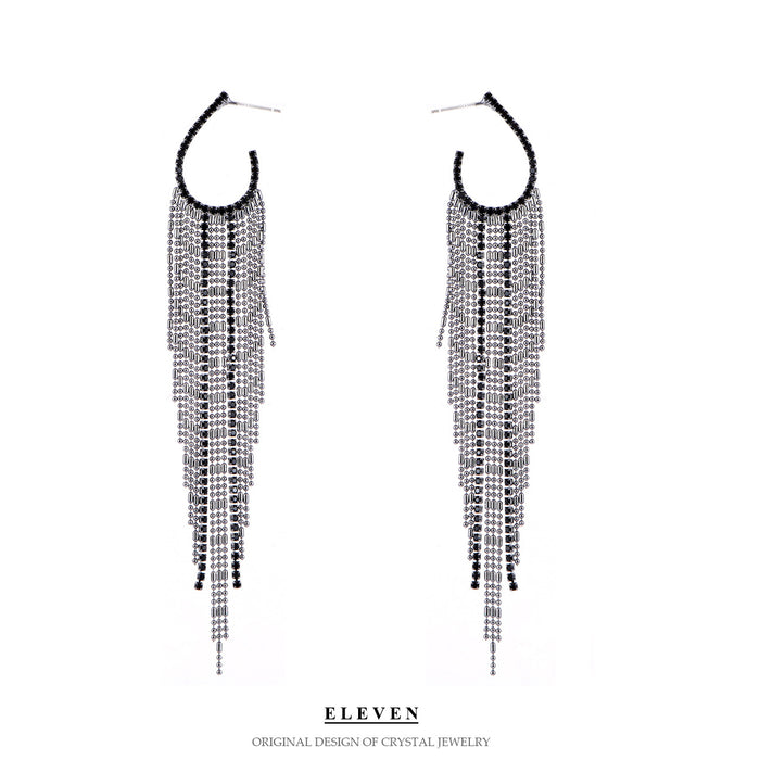 S925 Silver Needle Asymmetrical Tassel Earrings - Gold-Plated Statement Dangles for a Trendy Look