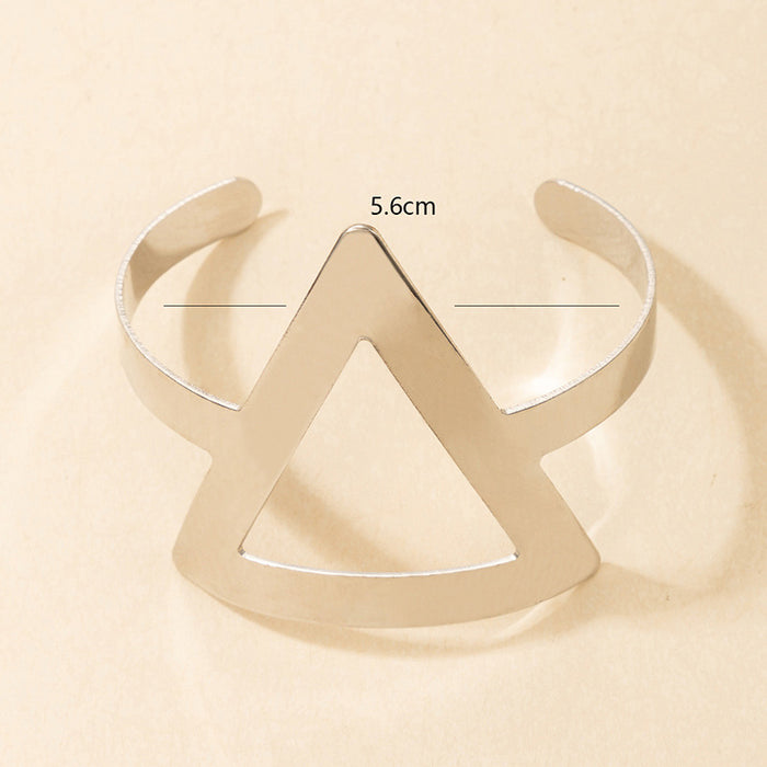 Exaggerated Punk Triangle Bracelet - Cold Wind Silver Single Layer Cuff