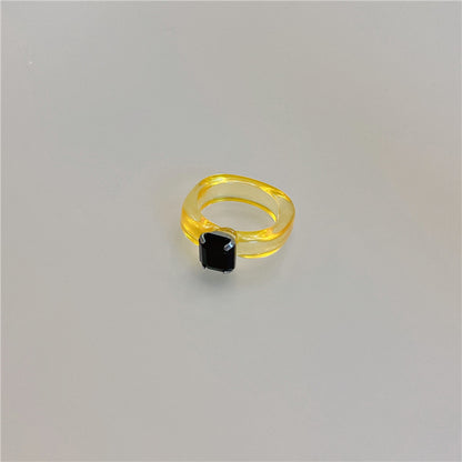 Colored Resin Resin Gemstone Ring - wallojewerly 