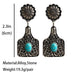 Vintage Floral Bull Tag and Pumpkin Flower Earrings with Turquoise and Alloy Design - wallojewerly 