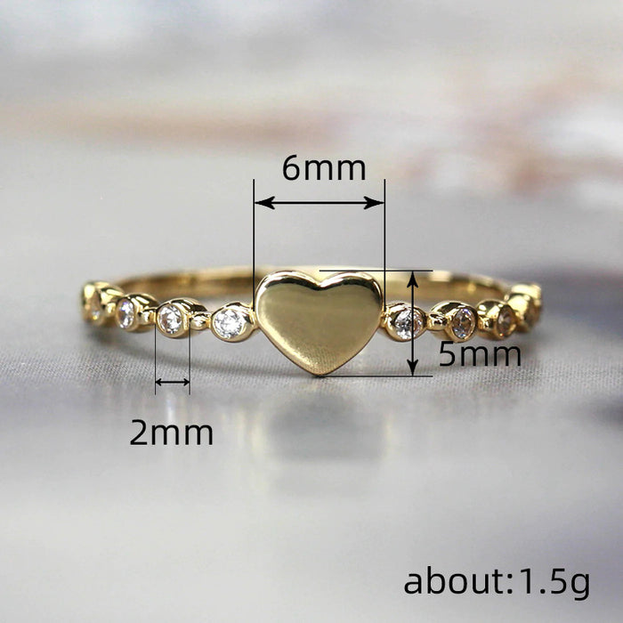 Anillo de dedo índice de amor Anillo de verano de temperamento simple que combina con todo