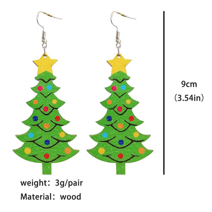 Wooden Santa earrings