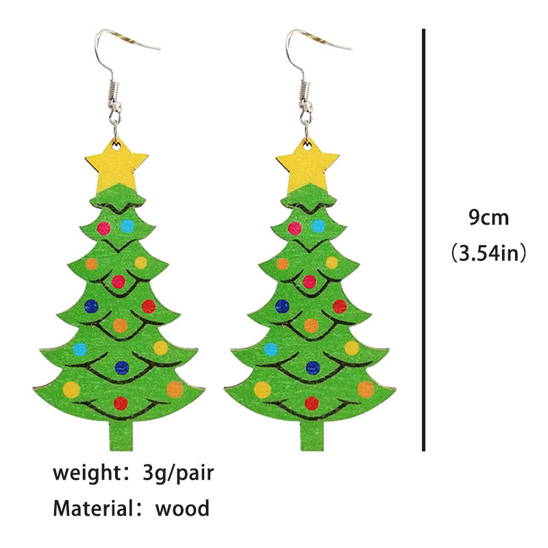 Wooden Santa earrings - wallojewerly 