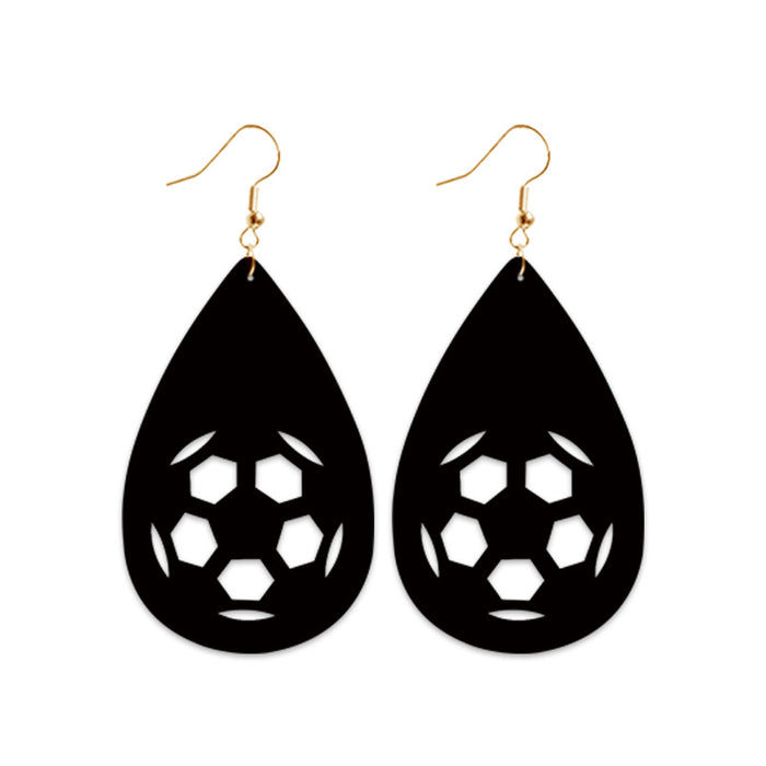 New Football and Leopard Print Earrings with Velvet and Leather Elements