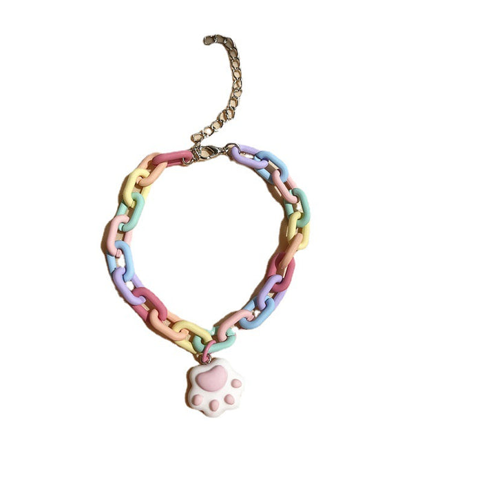 Acrylic rainbow cat claws girlfriend bracelet Lolita style