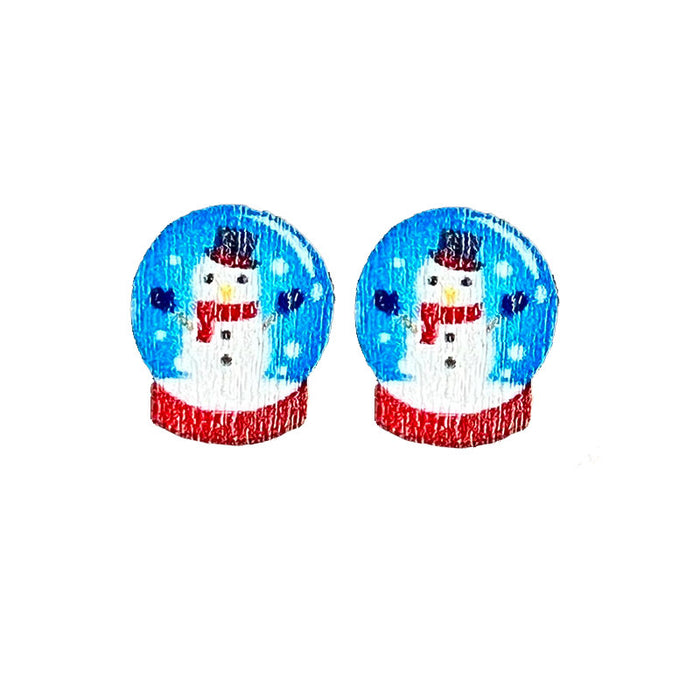 Wooden Christmas Gingerbread Man Earrings