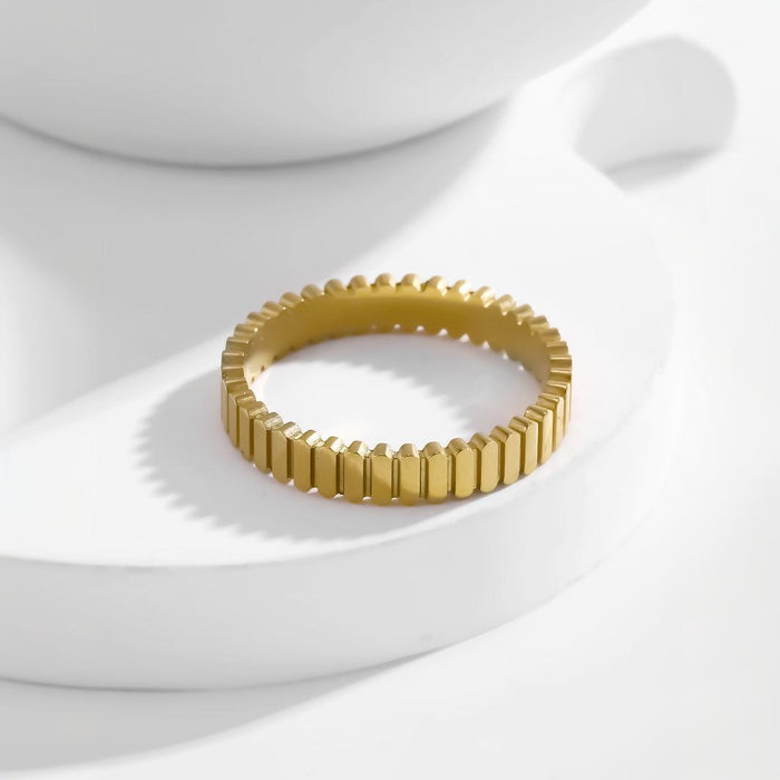 Wholesale non-fading titanium steel gold and silver striped rings