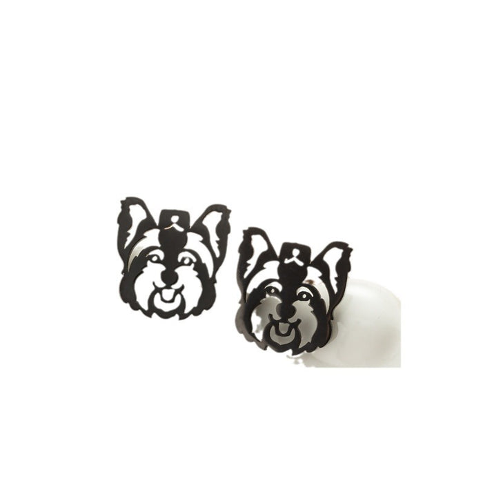 Dog Design Stainless Steel Stud Earrings - Cute and Stylish Animal Jewelry